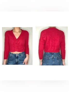 vintage deadstock obr  red cardigan